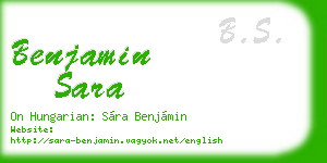 benjamin sara business card
