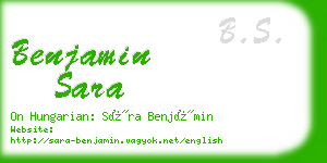 benjamin sara business card